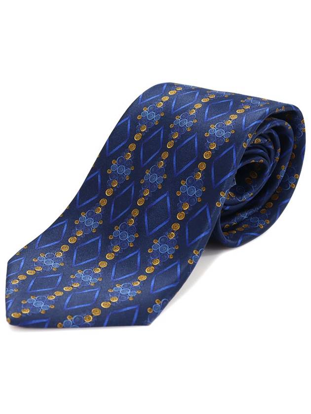 100 silk blue patterned tie - LANVIN - BALAAN 2