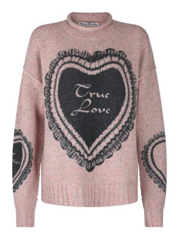 Heart Print Chunky Knit Sweater A60552 - ACNE STUDIOS - BALAAN 2