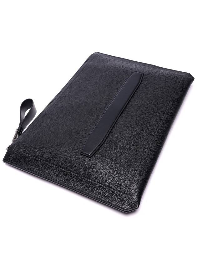 Berkeley Portfolio Leather Clutch Bag Black - TOM FORD - BALAAN 6