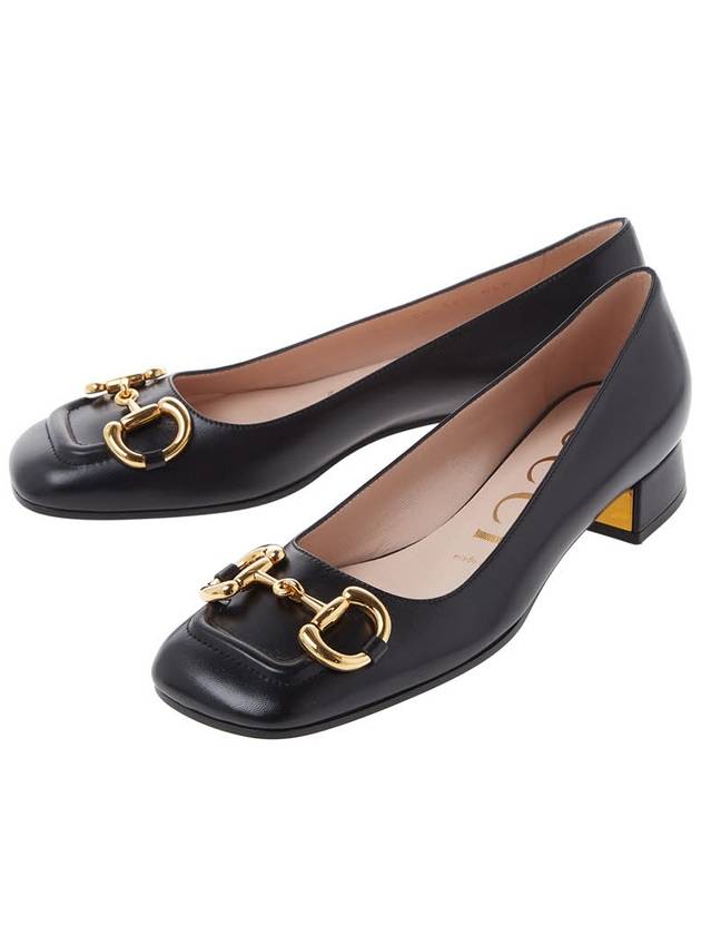 Ballet Flat With Horsebit Black Leather - GUCCI - BALAAN 2