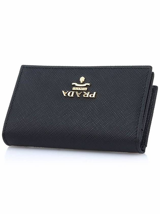 Saffiano Metal Logo Card Wallet Black - PRADA - BALAAN 6