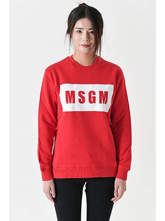 Box Logo Print Sweatshirt Red - MSGM - BALAAN 3