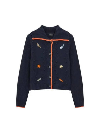 PS Women s Wool Blend Big Collar Cardigan Navy - PAUL SMITH - BALAAN 1