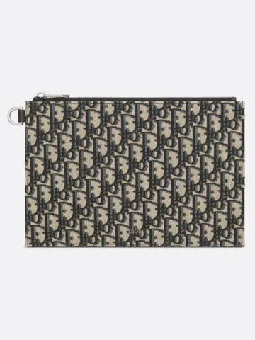 Oblique Jacquard A5 Pouch Beige - DIOR - BALAAN 1