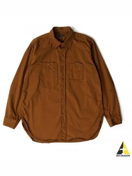 Work Shirt A Brown Cotton Micro Sanded Twill 23F1A007 NQ022 CT180 - ENGINEERED GARMENTS - BALAAN 1