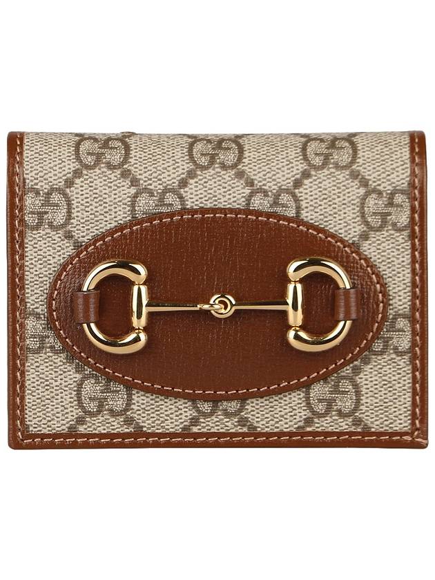 Horsebit 1955 Bifold Card Wallet Brown - GUCCI - BALAAN 3