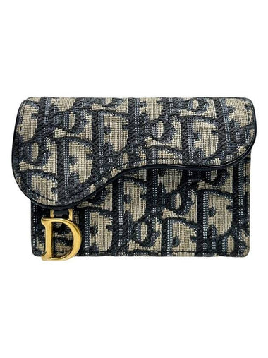 S5611CTZQ Oblique Saddle Flap Card Wallet - DIOR - BALAAN 1