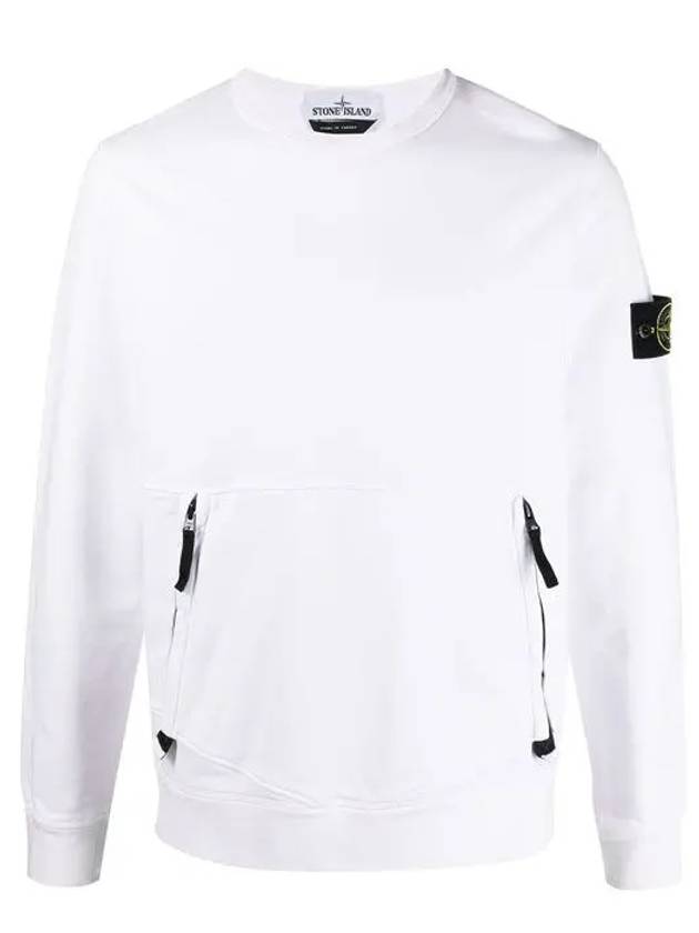 Wappen Side Zipper Pocket Sweatshirt White - STONE ISLAND - BALAAN 3