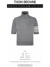 Fine Merino 4 Bar Relaxed Short Sleeve Turtleneck Grey - THOM BROWNE - BALAAN 3