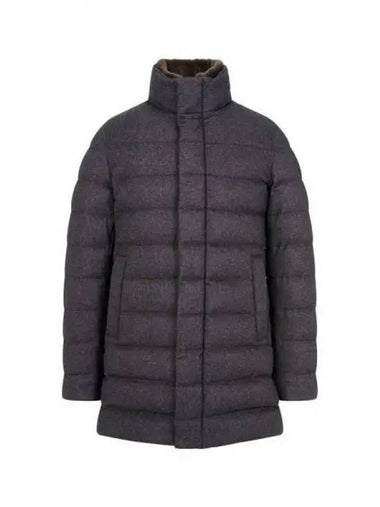 Men s Detachable Fur High Neck Goose Down Padded Coat Dark Gray 271156 - HERNO - BALAAN 1