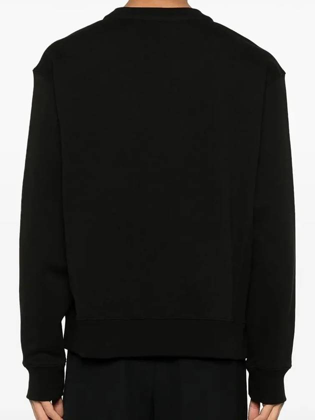 Paris Logo Crew Neck Cotton Sweatshirt Black - KENZO - BALAAN 3