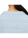 Graphic Wool Blend Knit Top Light Blue - GANNI - BALAAN.