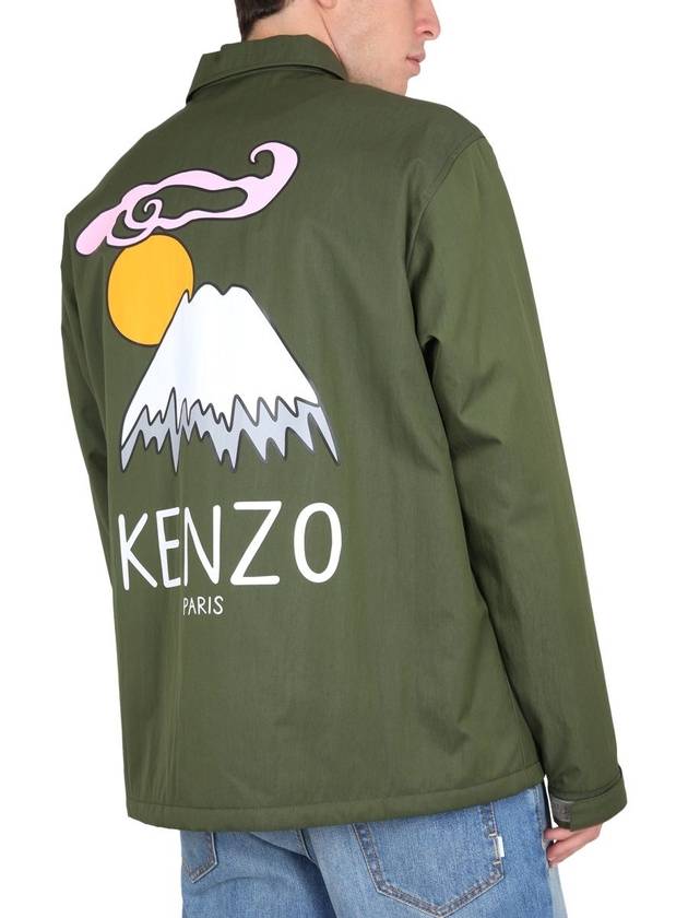 Chest Logo Pocket Long Sleeve Shirt Green - KENZO - BALAAN 5