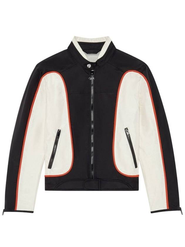 J-Blink Color Block Biker Jacket Black White - DIESEL - BALAAN 2