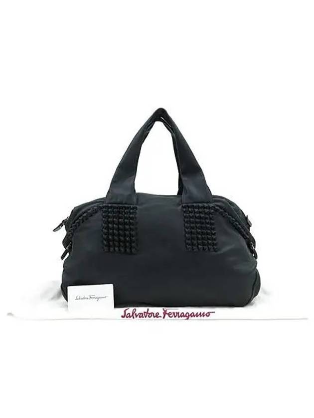 Ferragamo 21 A737 FLORIANA Black leather weaving tote bag - SALVATORE FERRAGAMO - BALAAN 1