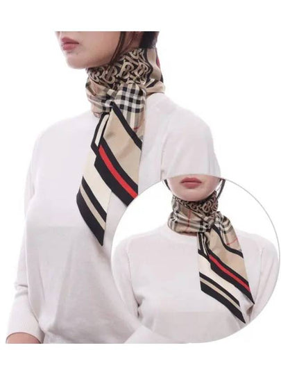 Montage Print Silk Skinny Scarf Archive Beige - BURBERRY - BALAAN 2