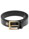 Bee Star Leather Belt Black - GUCCI - BALAAN 1