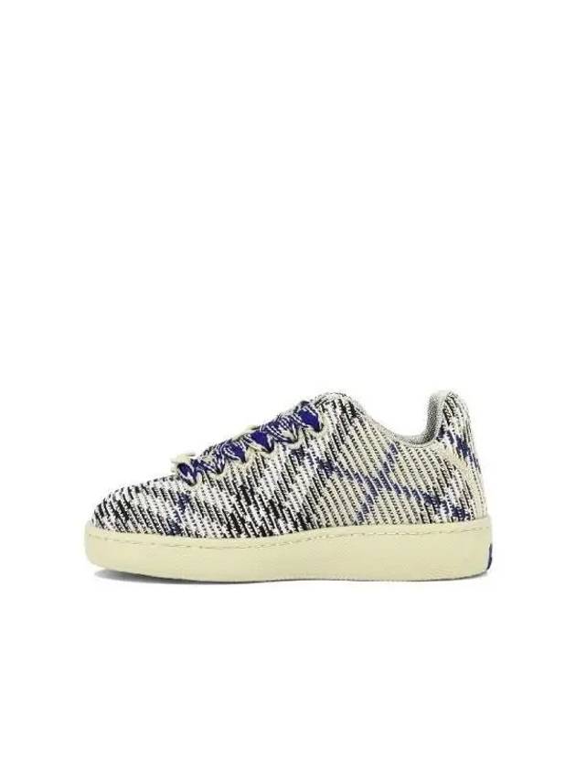 Box Checked Knit Low-Top Sneakers Blue - BURBERRY - BALAAN 4