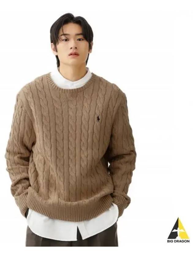 Cable knit cotton sweater brown - POLO RALPH LAUREN - BALAAN 1