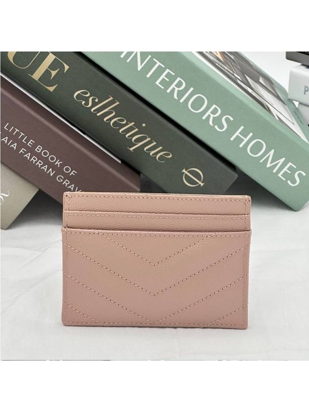 Gold Hardware Matelasse Caviar Leather Card Wallet Pale Pink - SAINT LAURENT - BALAAN 10