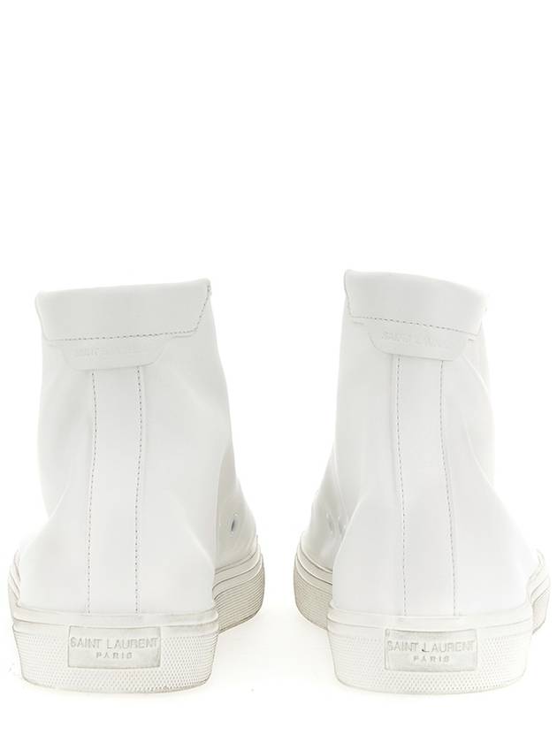 Malibu Mid Leather High Top Sneakers - SAINT LAURENT - BALAAN 4