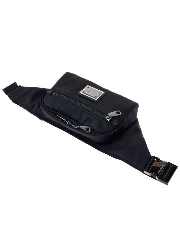 Men's Logo Patch Nylon Small Belt Bag Black - DOLCE&GABBANA - BALAAN 5