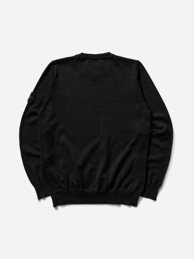 5100053 Soft Organic Cotton Small Roll Details Crewneck Sweatshirt Black - STONE ISLAND - BALAAN 3