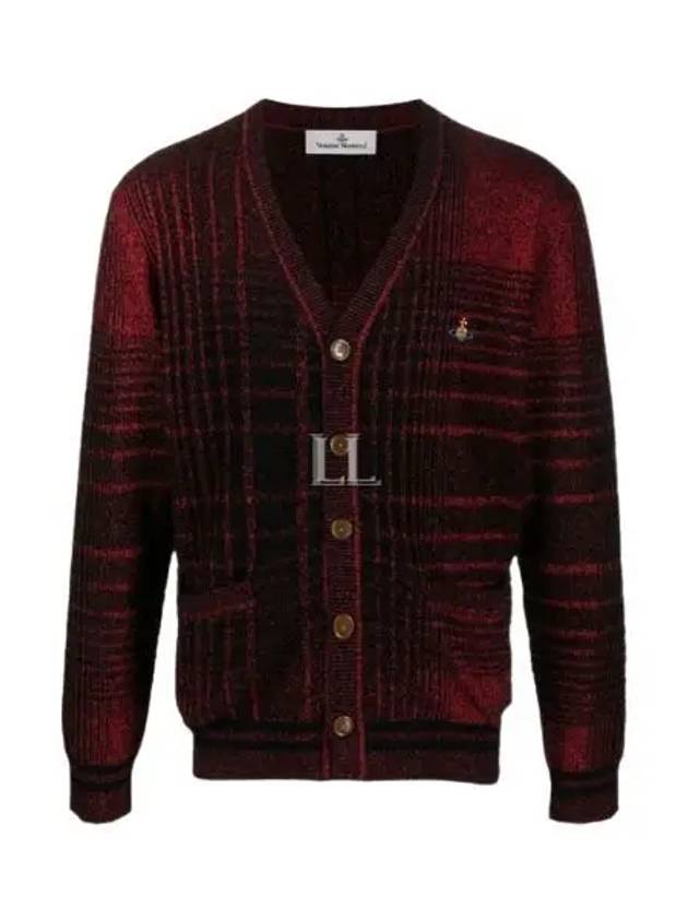 Logo Check Cardigan Red - VIVIENNE WESTWOOD - BALAAN 2