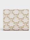 Triomphe Canvas Small Half Wallet White Tan - CELINE - BALAAN 4