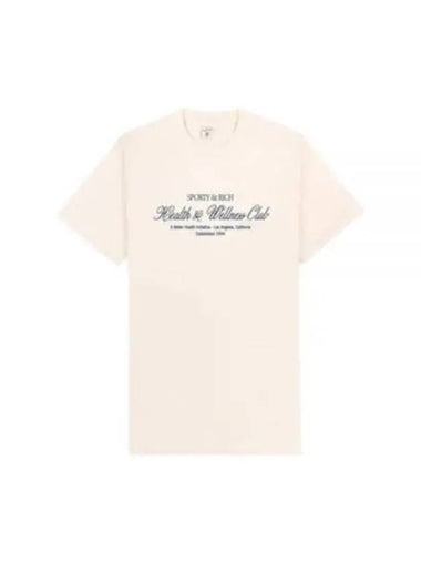 24 H W Club T Shirt CreamNavy TO042S412HC Short Sleeve - SPORTY & RICH - BALAAN 1