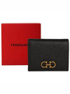 Gancini Compact Half Wallet Black - SALVATORE FERRAGAMO - BALAAN 6