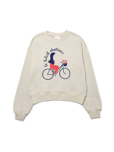 Bicycle Trip Sweatshirt Greige - LE SOLEIL MATINEE - BALAAN 1