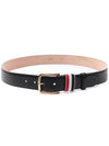 Men's Three Stripes Tab Pebbled Leather Belt Black - THOM BROWNE - BALAAN 5