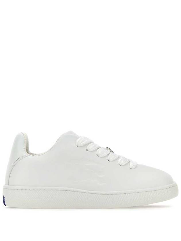 Debossed Logo Leather Low Top Sneakers White - BURBERRY - BALAAN 2