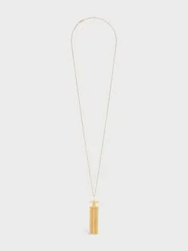 Triomphe Folk Fringe Long Necklace Gold - CELINE - BALAAN 3