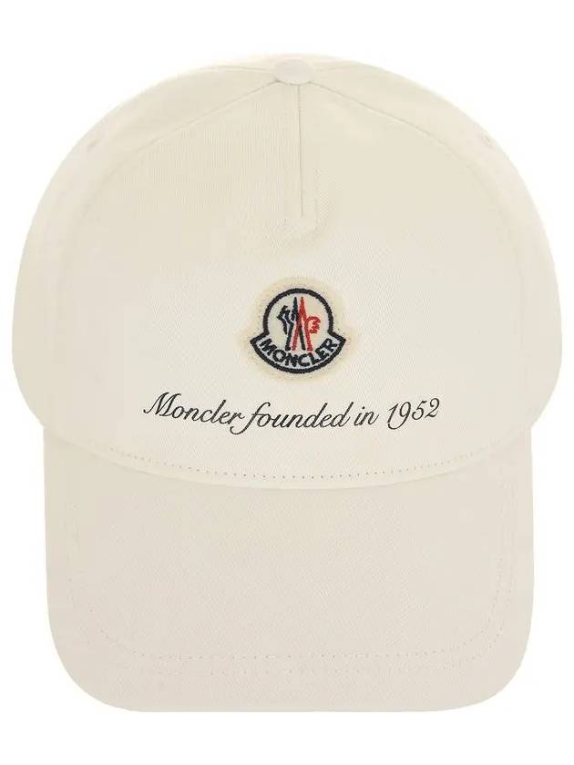 Gabardine Baseball Logo Ball Cap White - MONCLER - BALAAN 3