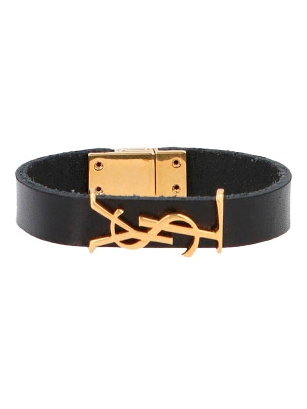 Opyum Leather Bracelet Black - SAINT LAURENT - BALAAN 1