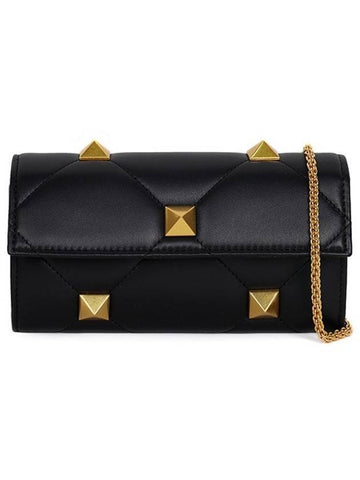 Roman Stud Chain Cross Bag Black - VALENTINO - BALAAN 1