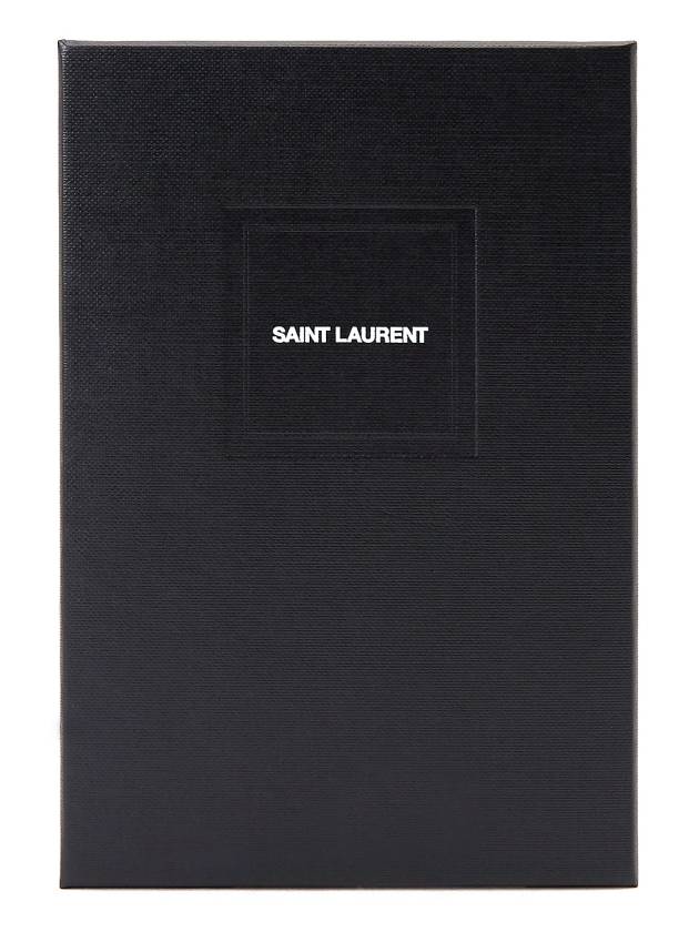 Gold Monogram Fragments Zipped Grain de Poudre Embossed Leather Card Case Black - SAINT LAURENT - BALAAN 9