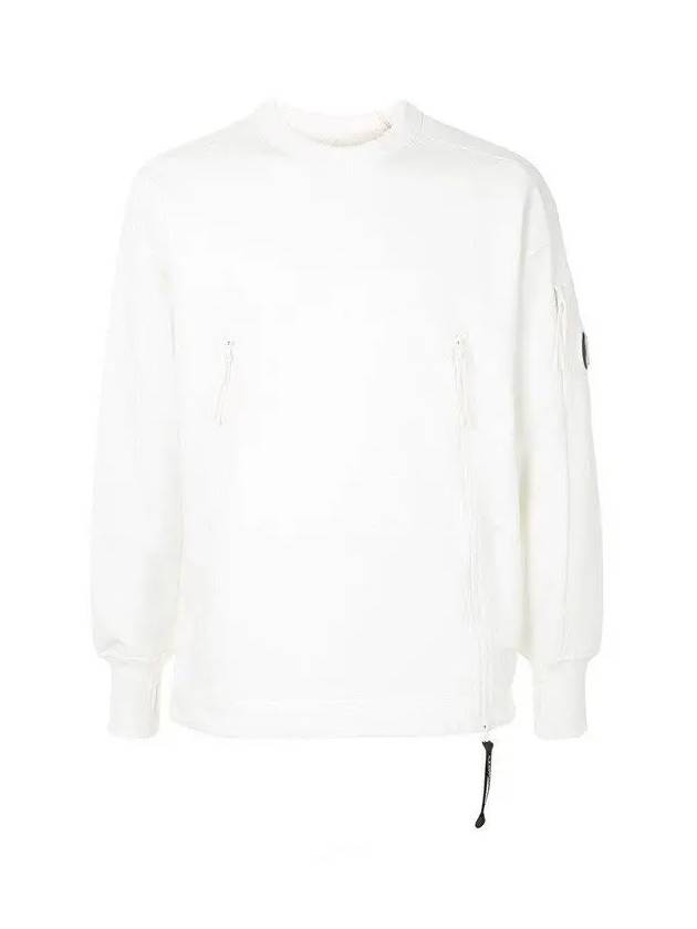 Lens Wappen Zipper Panel Sweatshirt White - CP COMPANY - BALAAN 3