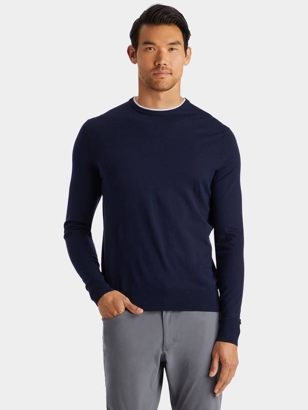 Knit MERINO WOOL BLEND CREWNECK SWEATER G4MA23S300 TWLT Men's Merino Wool Blend Crew Neck Sweater - G/FORE - BALAAN 3