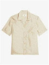 Polka Dot Print Short Sleeve Shirt Beige - AMI - BALAAN 2