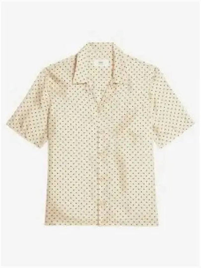 Polka Dot Print Short Sleeve Shirt Beige - AMI - BALAAN 2