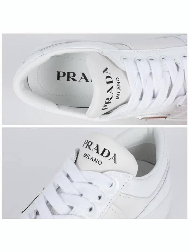 Downtown Leather Low Top Sneakers White - PRADA - BALAAN 5