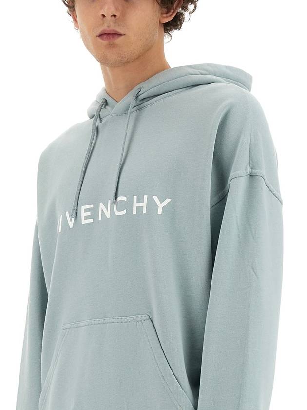 Hooded Sweatshirt BMJ0HC3YAC456 Light Blue - GIVENCHY - BALAAN 5