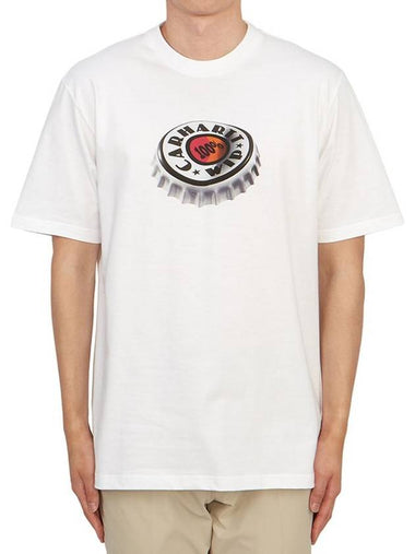 Bottle Cap Short Sleeve T-Shirt White - CARHARTT WIP - BALAAN 1