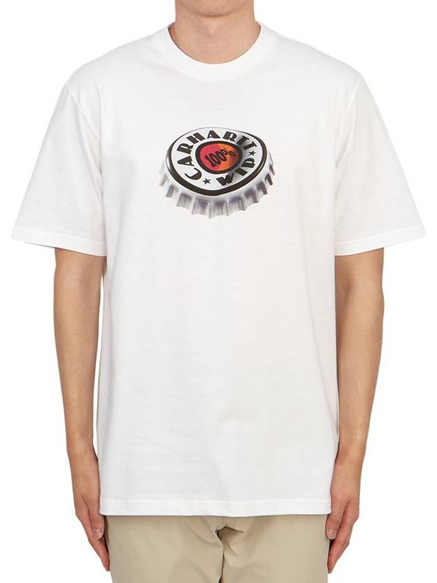 Bottle Cap Short Sleeve T-Shirt White - CARHARTT WIP - BALAAN 1