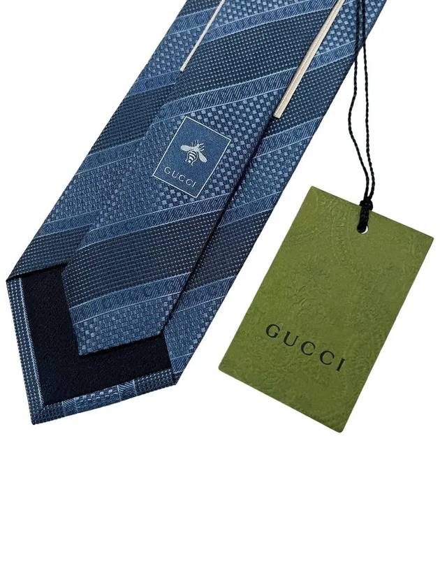 Striped tie 499694 4B002 4800 blue - GUCCI - BALAAN 5