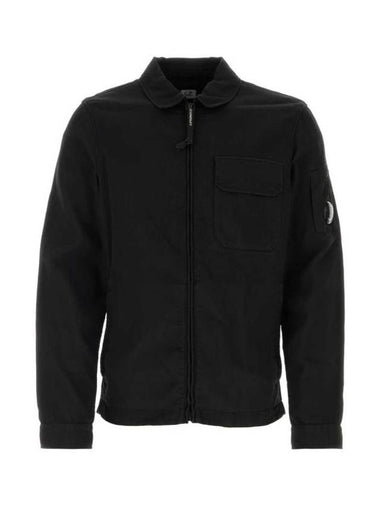 Nylon Double Weave Zipped Over Long Sleeve Shirt Black - CP COMPANY - BALAAN 1