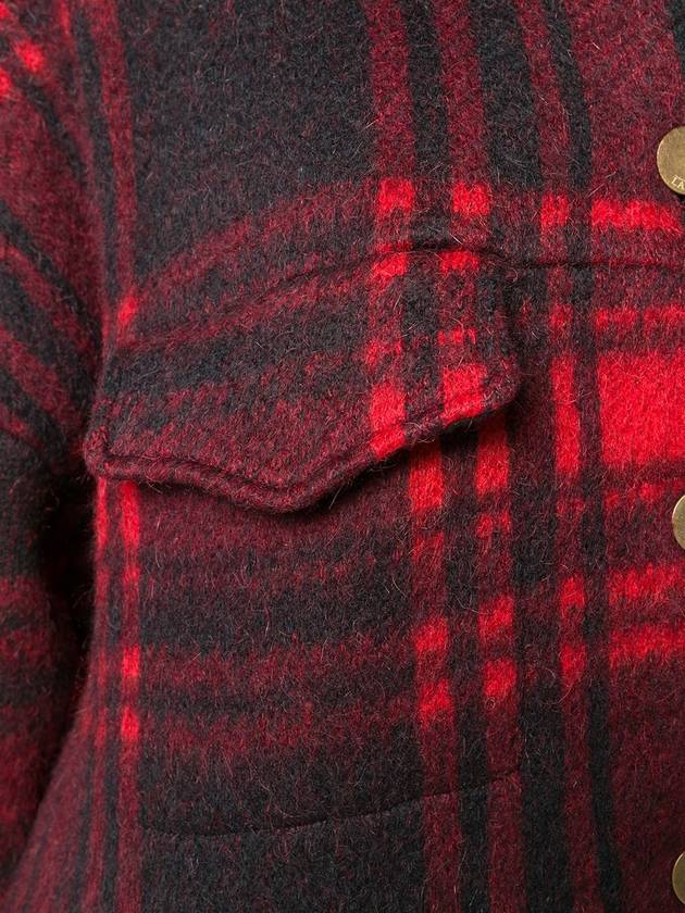 Red mohair blend checked jacket - LANEUS - BALAAN 6